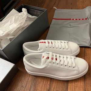 Prada White Sneakers “Red Lined” Series US 8 Men / 41 Europe Men / 6 Prada Men